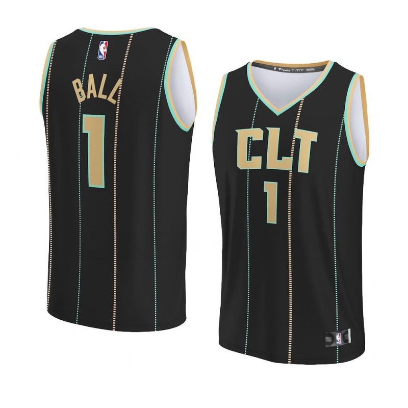 youth lamelo ball hornets black fastbreak jersey