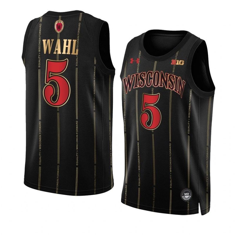 Tyler Wahl Wisconsin Badgers By the Players Jersey 2022 23 Men Alternate Basketball Black