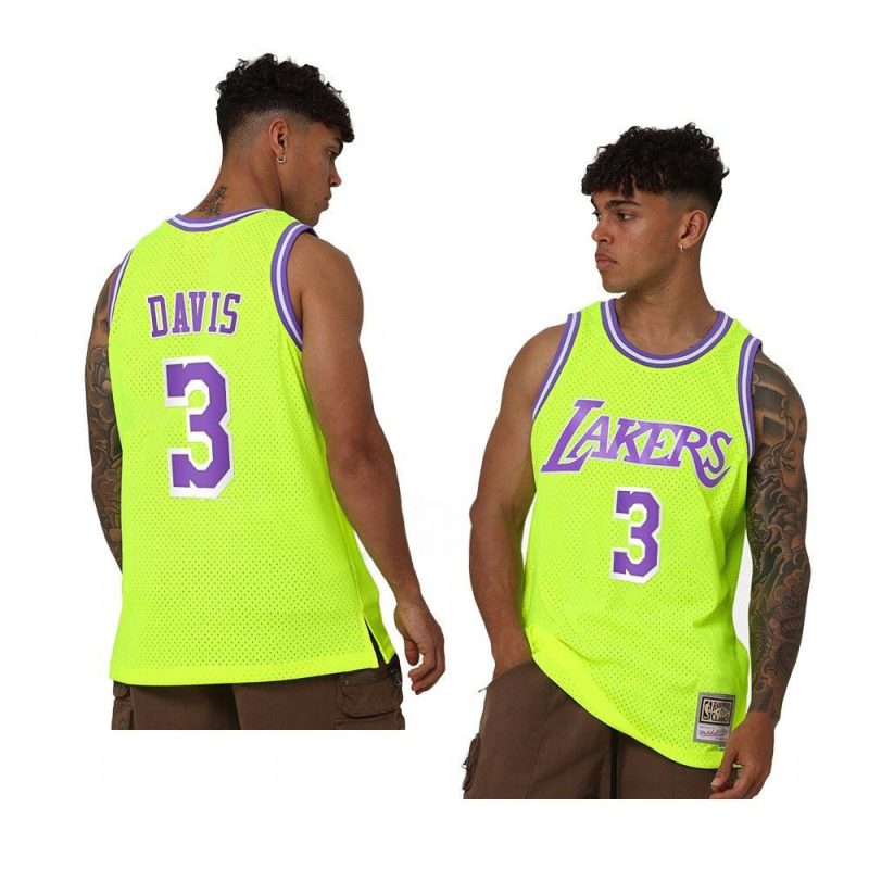 anthony davis jersey neon throwback yellow hardwood yythkg