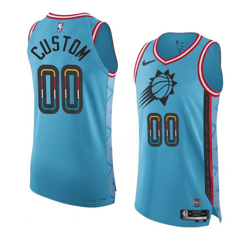 custom 2022 23suns jersey city editionauthentic turquoise