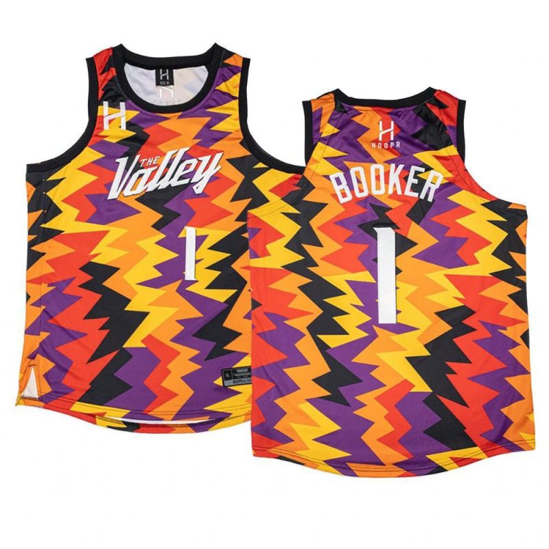 devin booker suns retro zigzag fashion fitjersey or