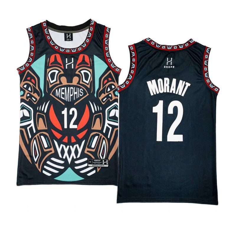 ja morant grizzlies throwback logo fashion fitjersey yythk