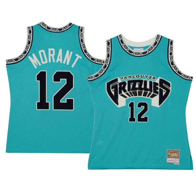 ja morant jersey off court teal mitchell ness yythk