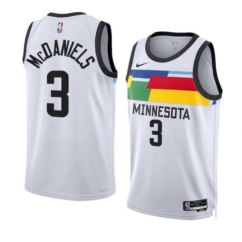 jaden mcdaniels timberwolvesjersey 2022 23city edition whi