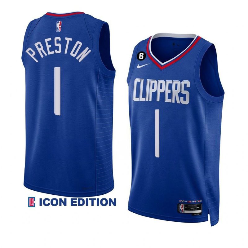 jason preston clippersjersey 2022 23icon edition blueswing