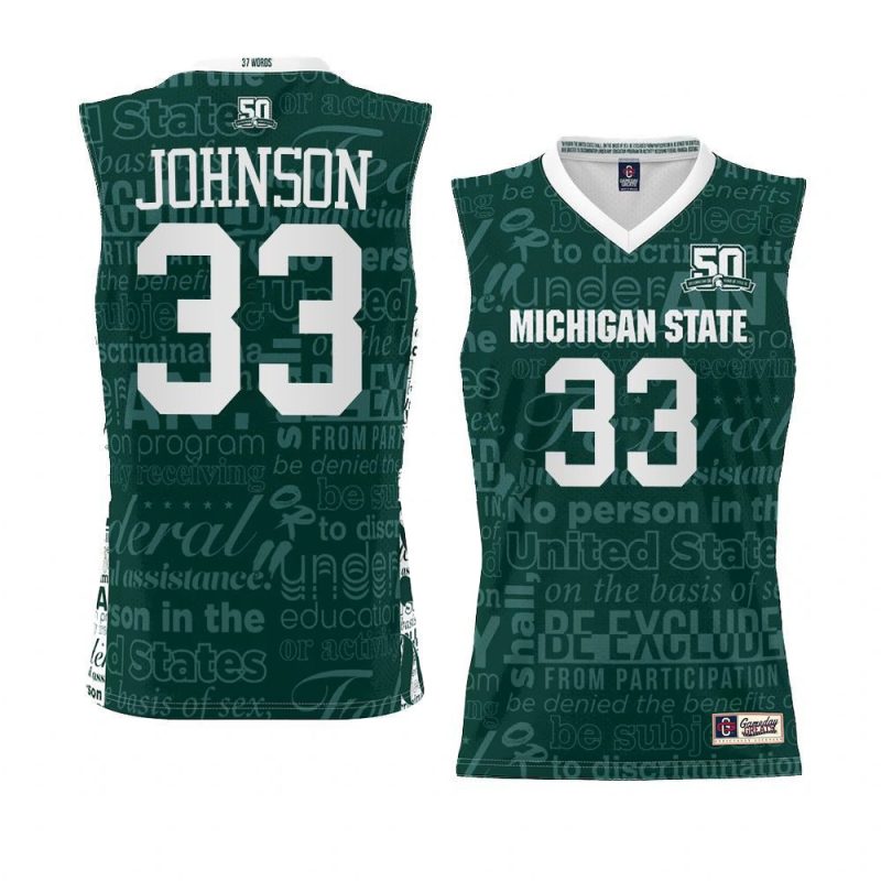 magic johnson jersey 2022 title ix green