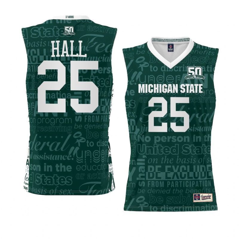 malik hall jersey 2022 title ix green