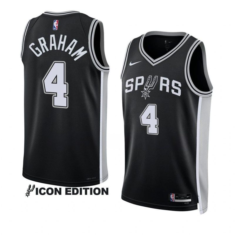 men devonte graham black icon edition spursjersey