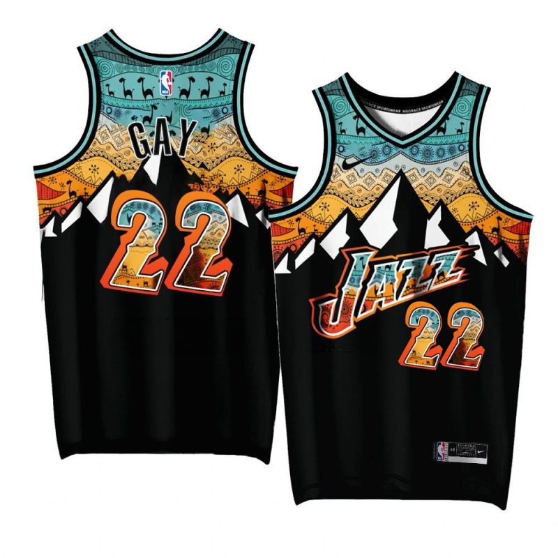 rudy gay jazz ancient art blackjersey black