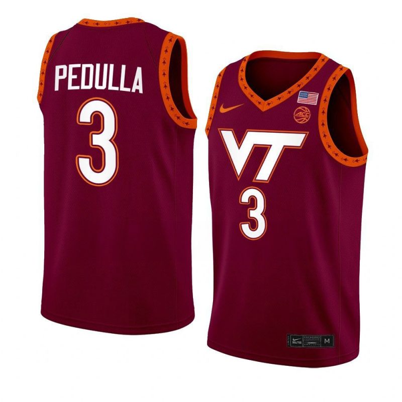 sean pedulla jersey swingman basketball maroon 2022 yythkg