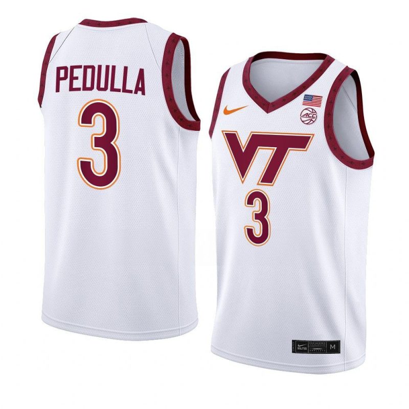 sean pedulla white jersey home basketball swingman