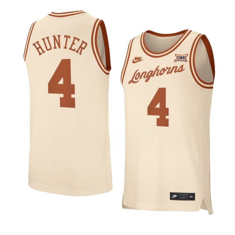 tyrese hunter replica jersey retro basketball cream yythkg