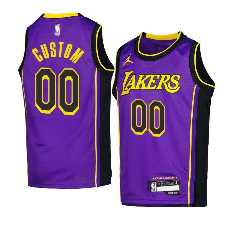 youth custom lakers purple statement edition jersey