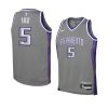 youth de aaron fox kings grey city edition jersey